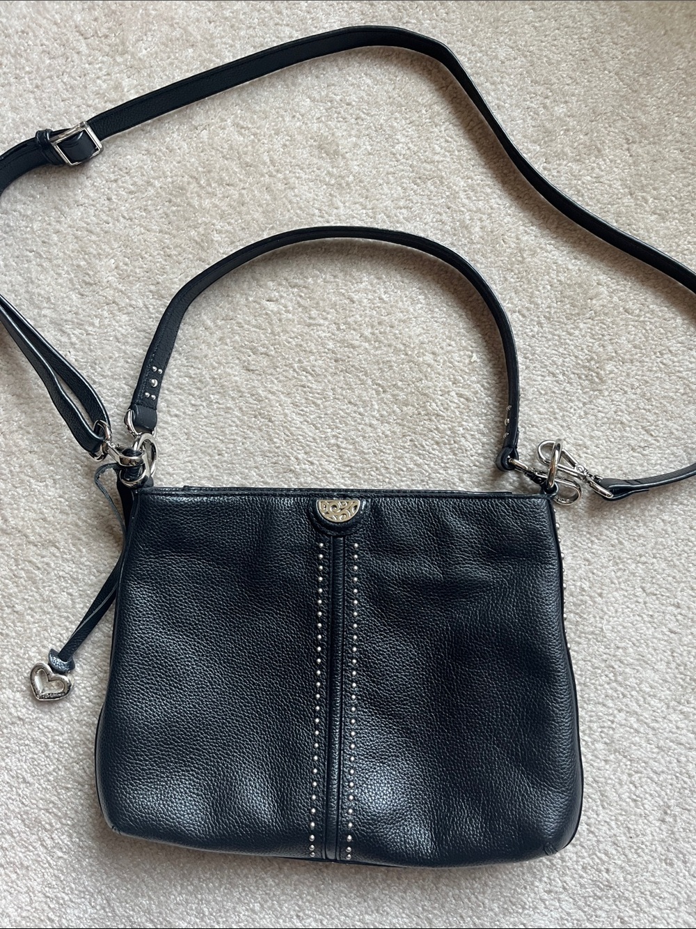 Brighton Leather Crossbody Bag with Stud Detail